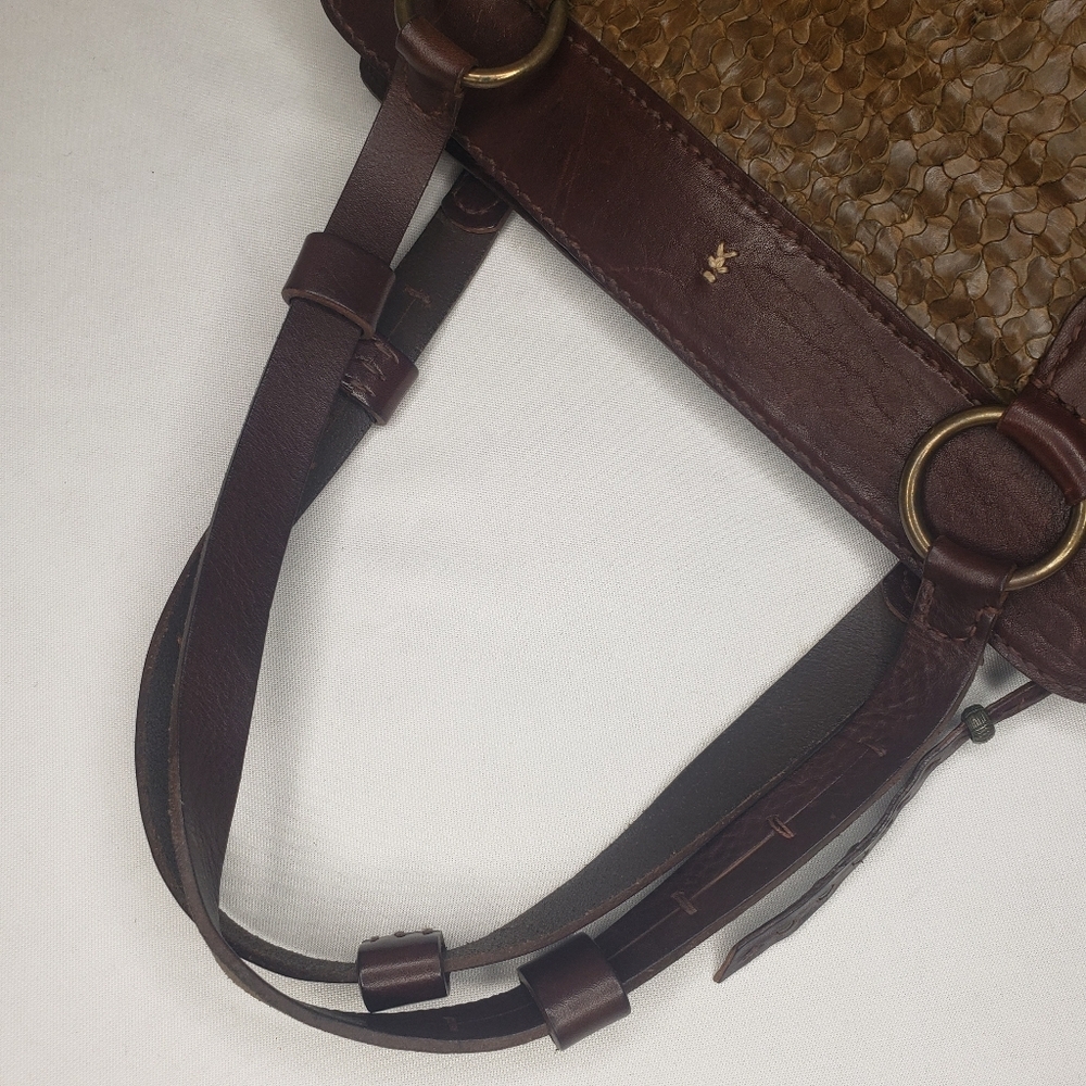 Henry Beguelin Woven Brown Leather Shoulder Bag Made in Italy - Picture 11 of 16